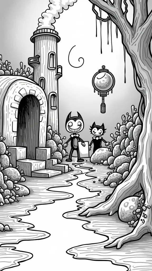 bendy and the ink machine coloring page